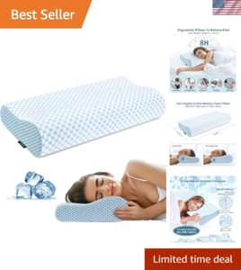 Odorless Ergonomic Pillow for Sleep with Removable Cover - Pain Relief Solution - Picture 1 of 9