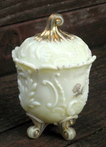 NORTHWOOD LOUIS XV Fuß PUDDINGGLAS ZUCKERDOSE mit Deckel - Bild 1 von 4