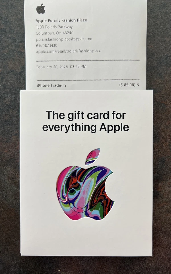 $85 APPLE STORE APPS ITUNES PHYSICAL GIFT CARD NO EMAIL TRUSTED SELLER US ONLY - Image 1 of 1