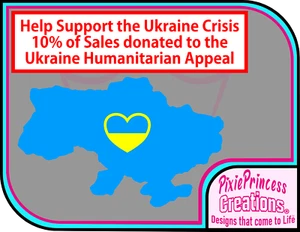 Ukraine Charity Flag Heart Support Sticker H Vinyl Car Wall Room Window Decal - Picture 1 of 4