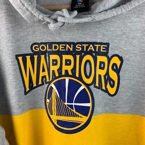 Felpa con cappuccio NBA Crop Golden State Warriors pullover coulisse misto cotone taglia M - Foto 1 di 7