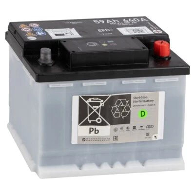 BATTERIA ORIGINALE AUDI VW SEAT SKODA EFB 59AH 000915089AB RIEMPITA E CARICATA - Image 1 of 2
