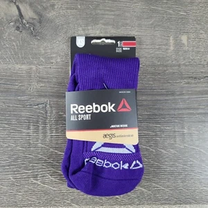 NEW Reebok Extra Small Youth 9-1 XS All Sport Moisture Wicking Purple Socks - Picture 1 of 6