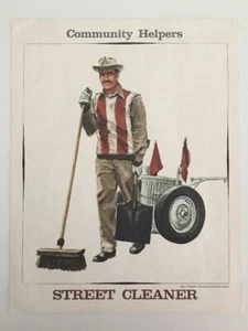 Original 1966 Vintage Educational Poster School Community Helpers STREET Cleaner - Picture 1 of 12