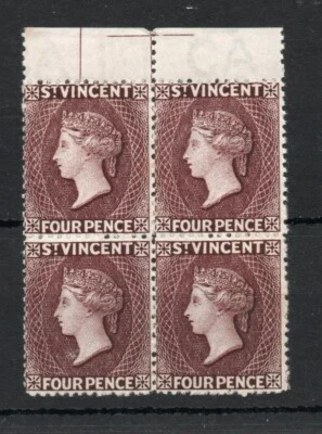 ST VINCENT SG 51 1886 BLOQUE DE 4 COMO NUEVO Foto 1 de 2