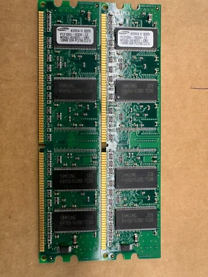 (2pcs) Samsung M368L1624DTL-CB0 128MB Memory RAM PC2100U-25330-C2 - Image 1 of 2