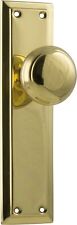 pair polished brass richmond door handles,round knob with backplates,200 x 50mm