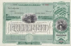 1930s Louisville Railway Company - unissued preferred stock certiticate - Picture 1 of 1
