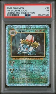 PSA 1 2002 Pokemon Legendary Collection Ivysaur 47/110 Reverse Holo Foil WOTC - Picture 1 of 2