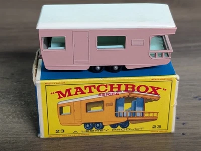Matchbox Lesney #23 Camper Trailer Pink In Box - Image 1 of 4