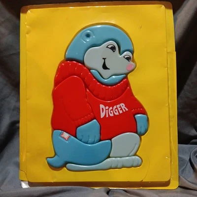 Vintage 1983 Hallmark Preschool Tray Puzzle Of Digger From Shirt Tales - Image 1 of 4