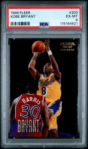 Fleer #203 1996 Kobe Bryant PSA 6 Rookie RC - Foto 1 di 2