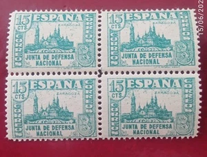 SELLOS ESPAÑA MNH 1936 BLOQUE 4 JUNTA DEFENSA NACIONAL. EL PILAR DE ZARAGOZA - Imagen 1 de 2