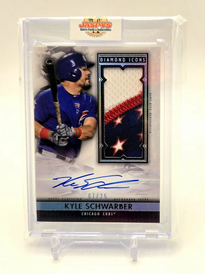 2019 Topps Diamond Icons Kyle Schwarber Game Used Jumbo Patch Auto /25 - Image 1 of 1