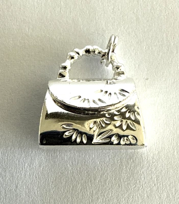 Jezlaine Plata de Ley 925 Articulada Cartera Bolso Colgante Dije Abre Foto 1 de 4