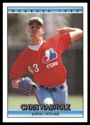 1992 Donruss #170 Chris Nabholz Montreal Expos Baseball Card - Image 1 of 2