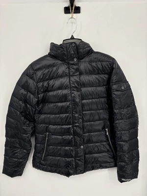 Abrigo acolchado Marmot 700 para mujer negro imitación piel chaqueta de invierno con capucha, L Foto 1 de 4