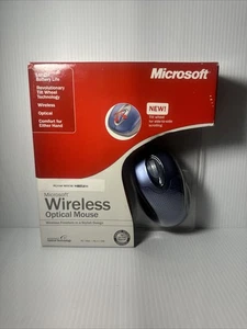 NEW Microsoft Wireless Optical Mouse 2.0 Model 1008 Silver & Blue W/ Receiver 1 - Picture 1 of 6