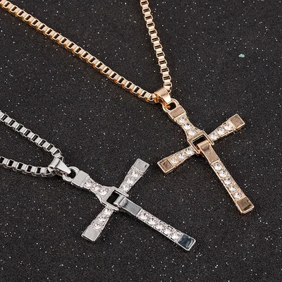 Collar Colgante Cruz Dominic Toretto 1 pieza Estrás Cristal Cadena Hombres Joyería Foto 1 de 4