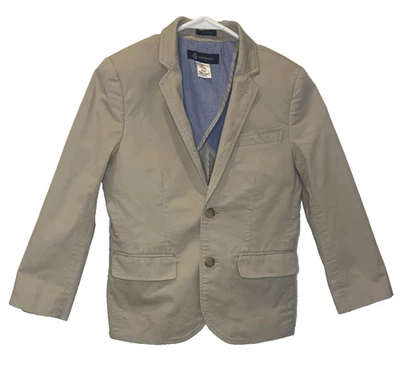 Traje Chaqueta Chino J Crew Thompson Crewcuts Talla 6-7 Sandy Dune Caqui Tostado Foto 1 de 4