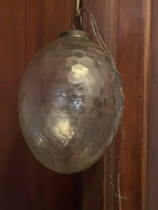 Antique Large Glass German Cluster 6” Oval Kugel Christmas Ornament Brass - Picture 1 of 7