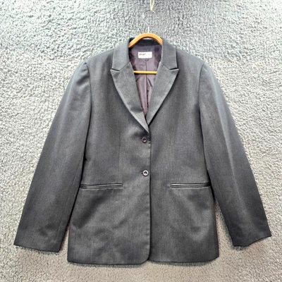 Chaqueta Blazer Vintage Sport Eight Mujer Talla 12 Gris Manga Larga Cuello Foto 1 de 4
