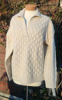 Zopfmuster Troier Strickpullover Damen Gr. L weich Cremebeige  - Bild 1 von 4