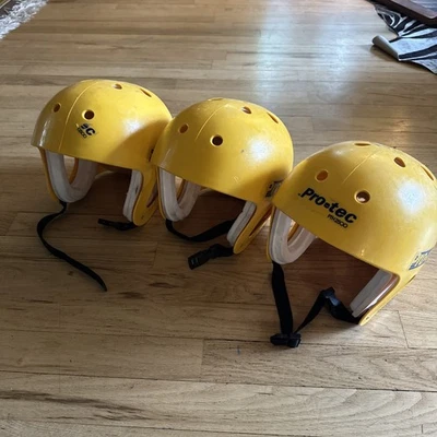 Casco de monopatín Pro-Tec vintage de los años 80 PTH2500 BMX amarillo hecho en EE. UU. Foto 1 de 4