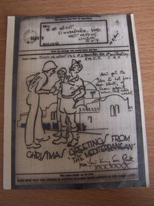 Military Airgraph Christmas Greetings Mediterranean Drv Wright RASC Army - Picture 1 of 4