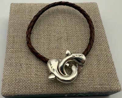NEW Uno de 50 SER INSEPARABLE Locks Bracelet Brown Leather Silver Size Medium - Image 1 of 4