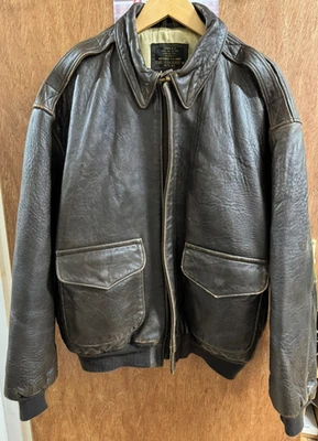 COCKPIT Type A-2 US Air Force Army Leather Jacket 1989 SIZE XL - Image 1 of 4