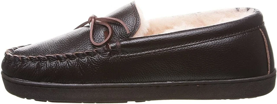 BEARPAW Mach IV Men's Leather SLIPPER Chocolate - 9 Wide