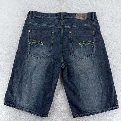 Shorts jeans masculino 38 desgastado G Unit caimento solto folgado hip hop streetwear - Imagem 1 de 4