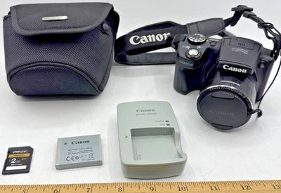 Canon PowerShot SX500 IS 16.0MP Digital Camera EXCELLENT!! Black *Tested Works* - Image 1 of 4