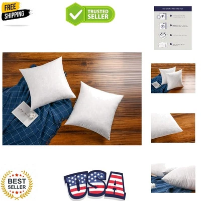 20×20  Goose Down Feather Throw Pillow InsertsSet of 2-5% Down Filling,High F... - Image 1 of 4