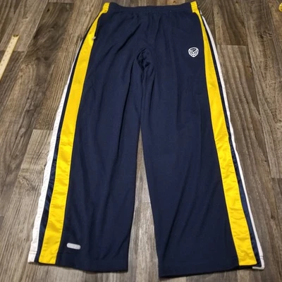 Pantalones cortavientos vintage Y2k Nike de baloncesto holgados XL azul/amarillo a rayas  Foto 1 de 4
