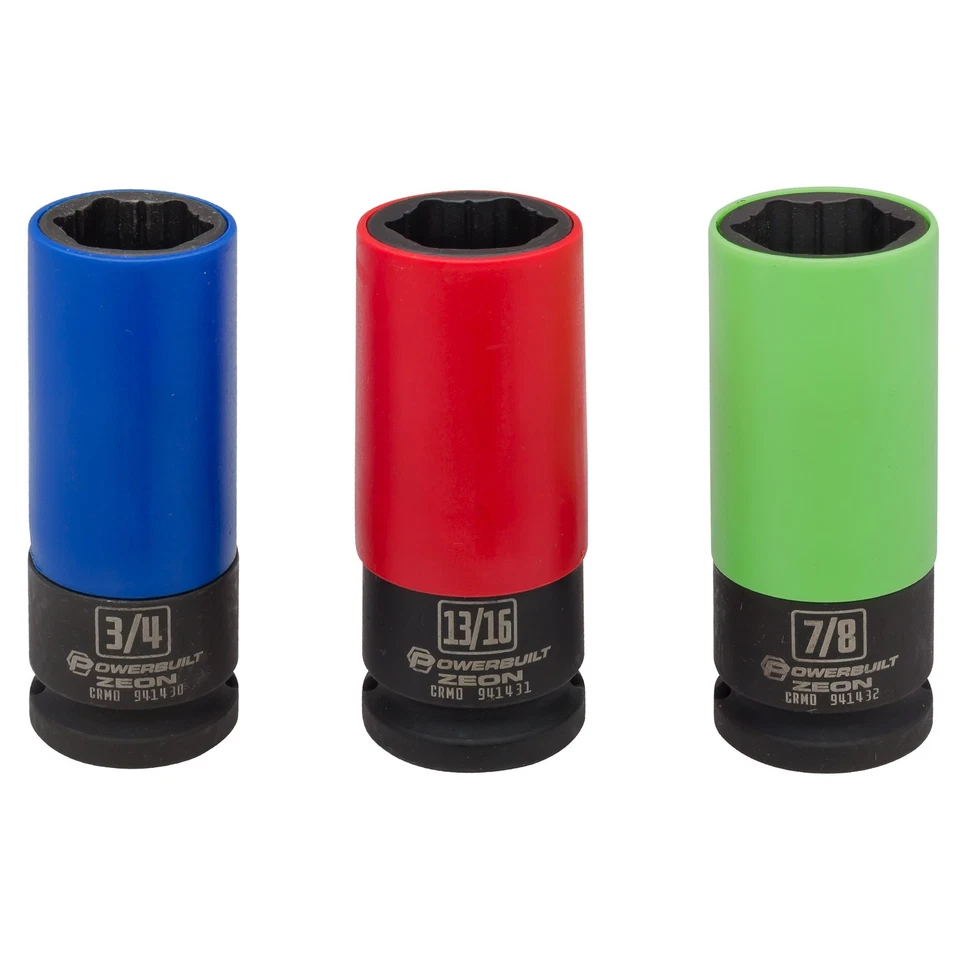 Powerbuilt 3 Piece Zeon SAE Lug Nut Socket Set for Damaged Lug Nuts - 941436 - Image 1 of 3