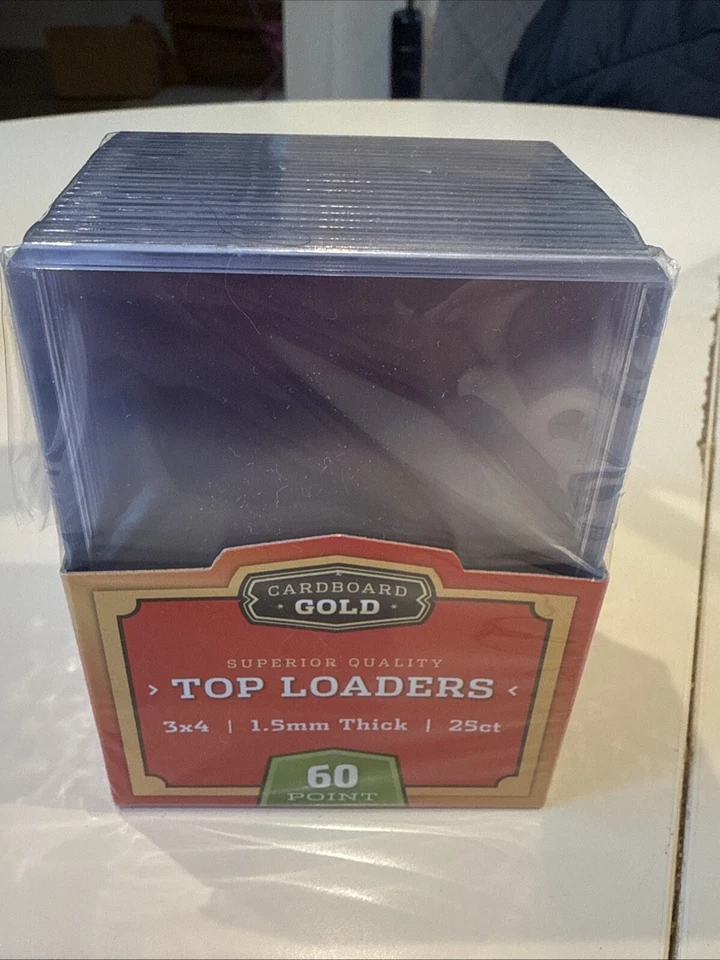 25 Cardboard Gold 60 Point Top Loaders Thick Card Holders Brand New Toploaders - Image 1 of 1