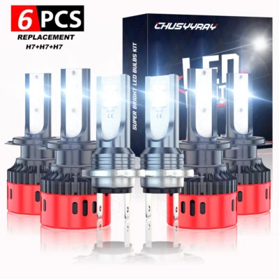 Combo LED Headlight Hi-Lo + Fog Light Bulbs For Mercedes-Benz SLK350 2005-2011 - Image 1 of 4