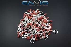 18-22 GAUGE NYLON RING 3/8 CONNECTOR 200 PK RED CRIMP TERMINAL AWG CAR SUV HOME - Picture 1 of 4