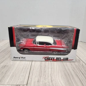Parts Plus 1957 Chevy Bel Air Hardtop Diecast Model Car 1:25 Red/White - Picture 1 of 9