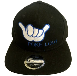 NEW ERA 9FIFTY SNAPBACK CAP HAT MENS BLACK EMBROIDERED HANG LOOSE POKE LOLO LOGO - Picture 1 of 13