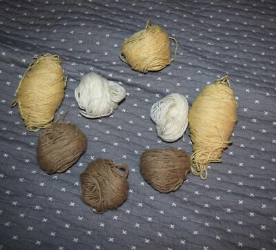 Lote de madejas de 9 oz de blanco marrón amarillo 90% lana 10% viscosa Foto 1 de 3