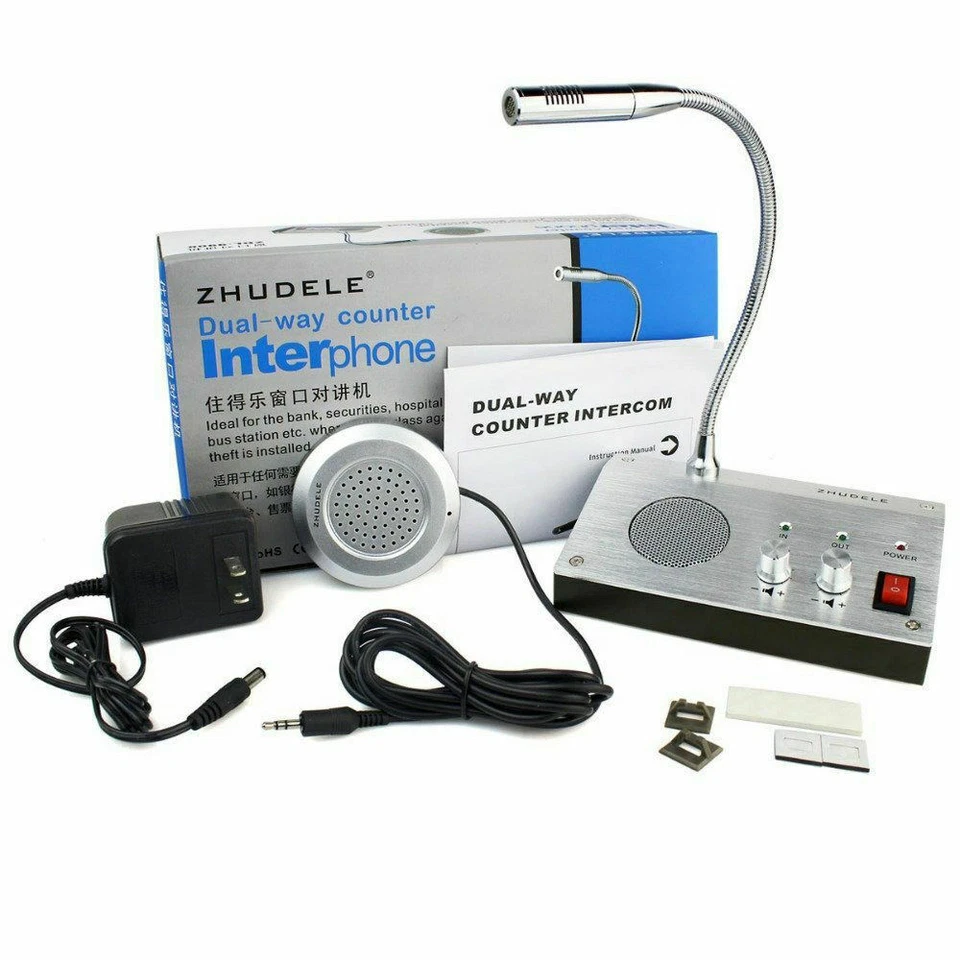 Two-Way Window Speaker Intercom With Microphone For Bank Counter Hospital - Image 1 of 4