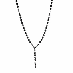 Herren Männer Halskette Handmade geflochten Rosenkranz Onyx Matt macrame Perlen - Bild 1 von 15