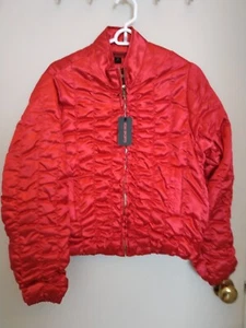 NWT Yoki Sports  Women's Red Shiny Light Weight Puffer Jacket Size Medium - Picture 1 of 9