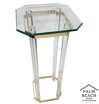 Soporte de exhibición de pedestal Lucite estilo CHARLES HOLLIS JONES chapado en oro de 24 quilates Foto 1 de 4