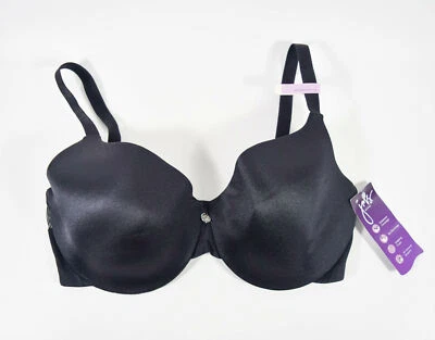 NUEVO Sujetador Camiseta Hanes Just My Size MJ1207 Negro Malla Espuma Suave Talla 36DD Foto 1 de 3