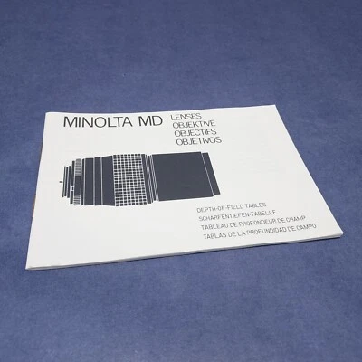 Folleto manual de instrucciones para lentes de cámara Minolta MD N105M-B16 impreso en Japón Foto 1 de 3
