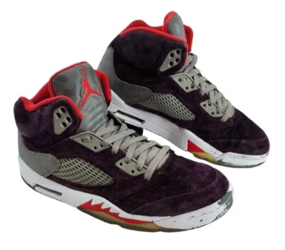 Nike Air Jordan 5 Retro Para Hombre Talla 10 Púrpura Gris Camuflaje Gamuza 136027-051 Personalizado Foto 1 de 4